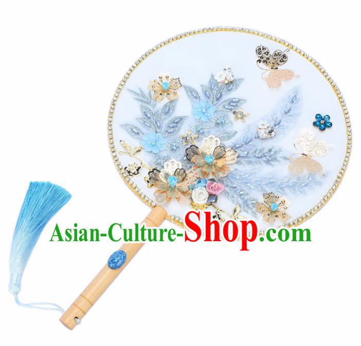 Chinese Traditional Wedding Round Fans Ancient Bride Palace Fan for Women