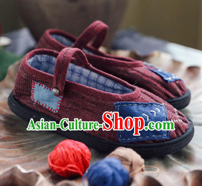 Chinese Cloth Shoes Traditional Red Linen Shoes National Hanfu Shoes for Women