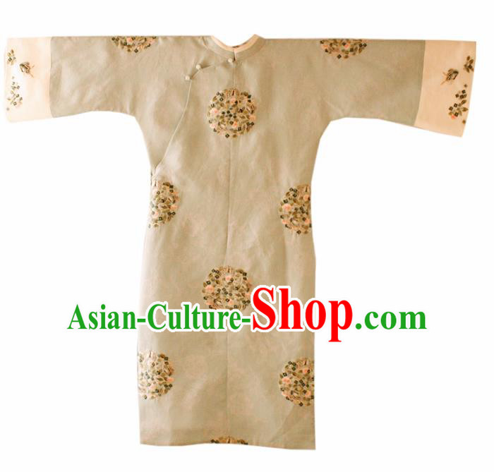 Chinese National Green Cheongsam Traditional Classical Tang Suit Qipao Dress for Women