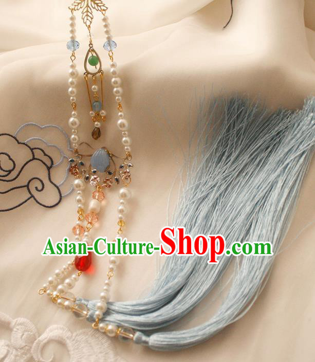 Chinese Handmade Palace Pearls Pendant Accessories Ancient Queen Brooch Headwear for Women