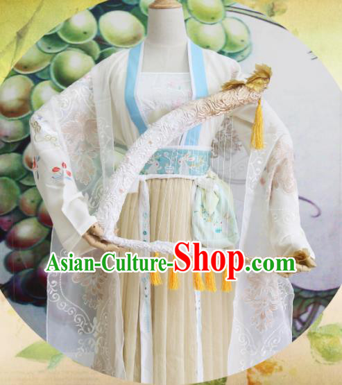 Chinese Traditional Cosplay Peri Princess Costume Ancient Tang Dynasty Palace Lady Hanfu Dress for Women