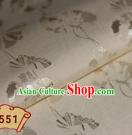 Chinese Traditional Pattern Beige Brocade Cheongsam Classical Fabric Satin Material Silk Fabric