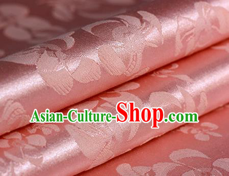 Chinese Traditional Pattern Hanfu Pink Brocade Material Cheongsam Classical Fabric Satin Silk Fabric