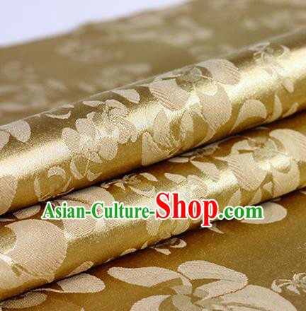Chinese Traditional Pattern Hanfu Golden Brocade Material Cheongsam Classical Fabric Satin Silk Fabric