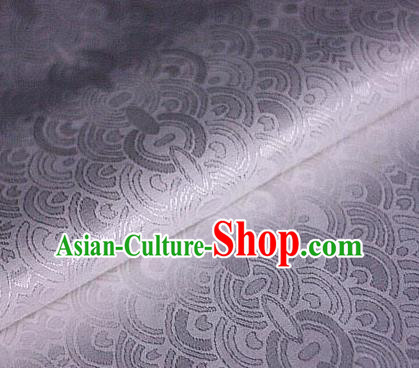 Chinese Traditional Pattern White Brocade Material Cheongsam Classical Fabric Satin Silk Fabric