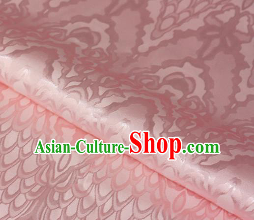 Chinese Traditional Royal Scale Pattern Pink Brocade Material Cheongsam Classical Fabric Satin Silk Fabric