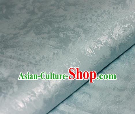Chinese Traditional Cheongsam Light Blue Brocade Material Hanfu Classical Fabric Satin Silk Fabric