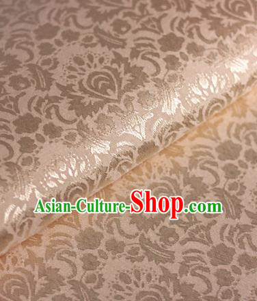 Chinese Traditional Fabric Cheongsam Pattern Golden Brocade Material Hanfu Classical Satin Silk Fabric