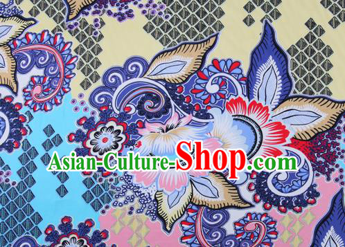 Chinese Traditional Fabric Cheongsam Printing Brocade Material Hanfu Classical Satin Silk Fabric