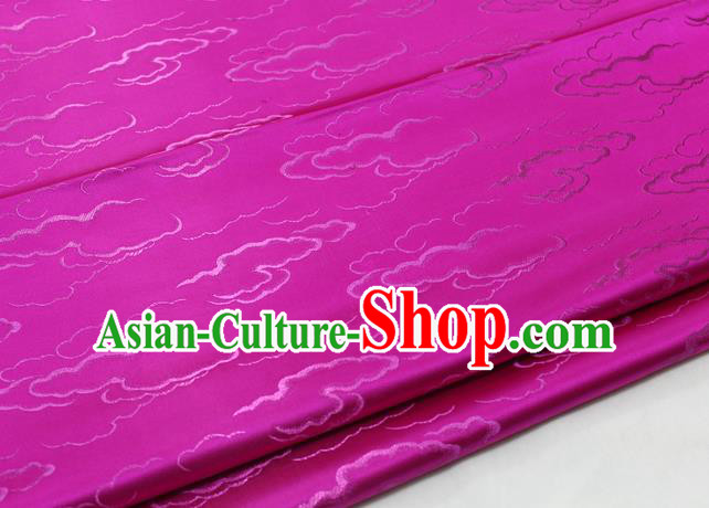 Chinese Traditional Tang Suit Royal Clouds Pattern Rosy Brocade Satin Fabric Material Classical Silk Fabric
