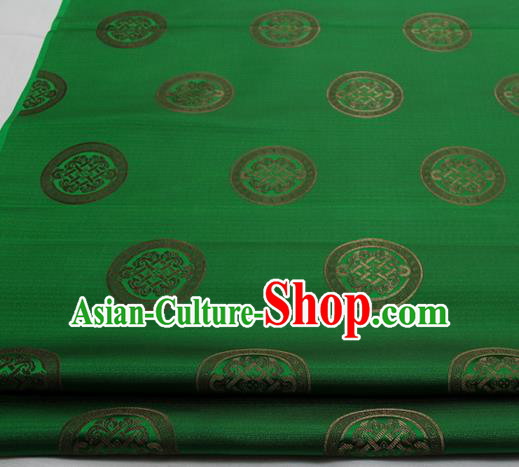 Chinese Traditional Tang Suit Fabric Royal Lucky Pattern Deep Green Brocade Material Hanfu Classical Satin Silk Fabric