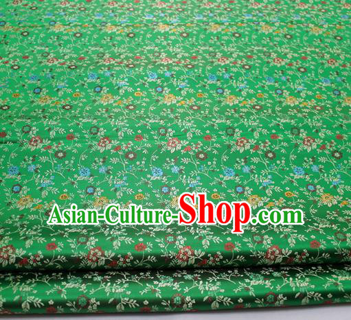 Chinese Traditional Tang Suit Fabric Royal Pepper Flowers Pattern Green Brocade Material Hanfu Classical Satin Silk Fabric