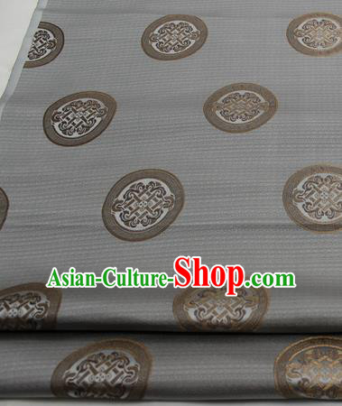 Chinese Traditional Tang Suit Fabric Royal Lucky Pattern Grey Brocade Material Hanfu Classical Satin Silk Fabric