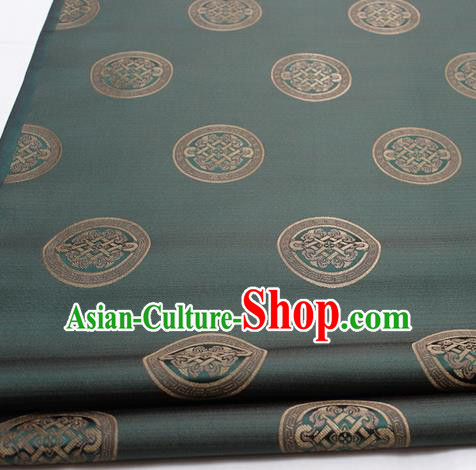 Chinese Traditional Tang Suit Fabric Royal Lucky Pattern Atrovirens Brocade Material Hanfu Classical Satin Silk Fabric