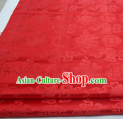 Chinese Traditional Tang Suit Satin Fabric Royal Calabash Pattern Red Brocade Material Classical Silk Fabric