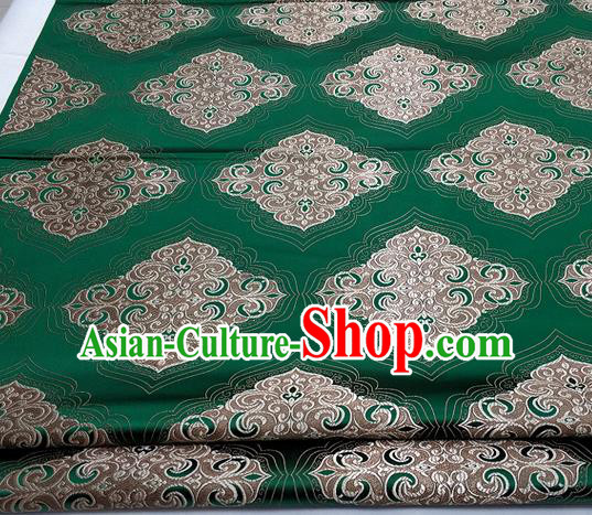 Chinese Traditional Tang Suit Green Brocade Royal Pattern Satin Fabric Material Classical Silk Fabric