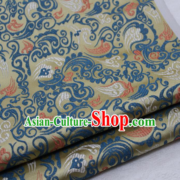 Asian Chinese Traditional Tang Suit Royal Pattern Golden Brocade Satin Fabric Material Classical Silk Fabric