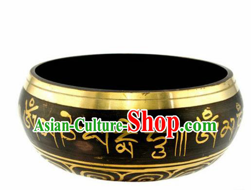 Chinese Traditional Feng Shui Items Buddhism Copper Sanskrit Bowl Buddhist Decoration