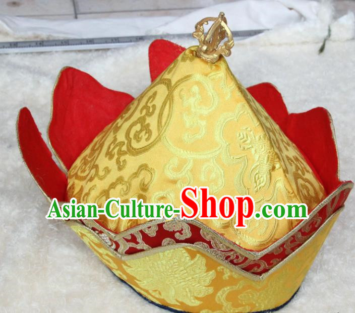 Chinese Traditional Buddhist Brocade Hat Tibetan Buddhism Hutukta Hat