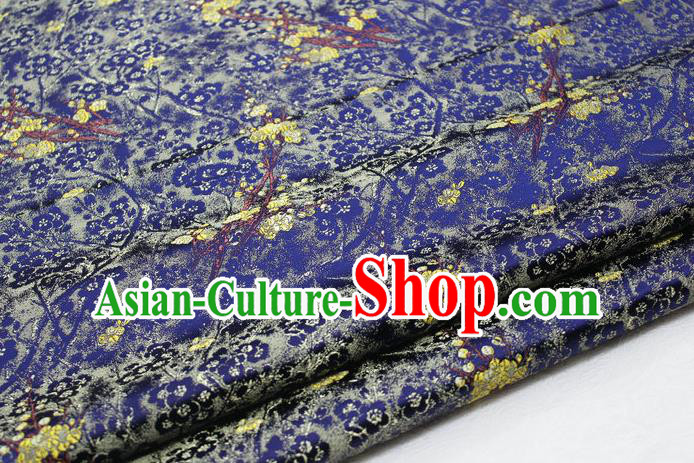 Asian Chinese Traditional Royal Pattern Royalblue Brocade Tang Suit Satin Fabric Material Classical Silk Fabric