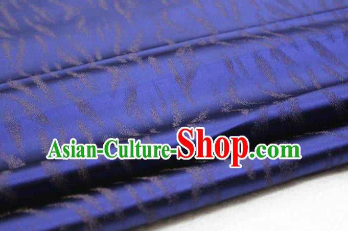 Asian Chinese Traditional Classical Pattern Royalblue Brocade Tang Suit Satin Fabric Material Classical Silk Fabric