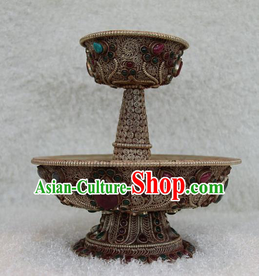 Chinese Traditional Buddhist Copper Bowl Buddha Cup Decoration Tibetan Buddhism Feng Shui Items