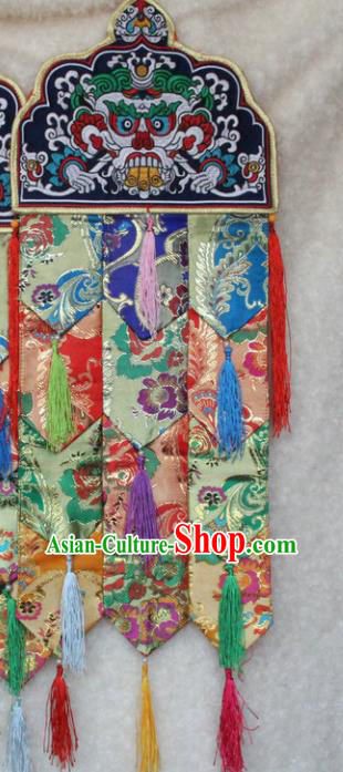 Chinese Traditional Buddhist Temple Brocade Curtain Tibetan Buddhism Portiere Decoration