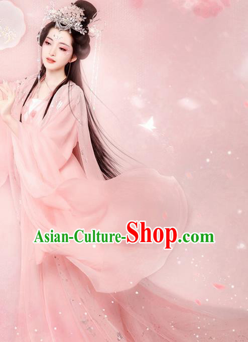 Chinese Ancient Fairy Goddess Hanfu Dress Traditional Tang Dynasty Palace Princess Historical Costume for Women