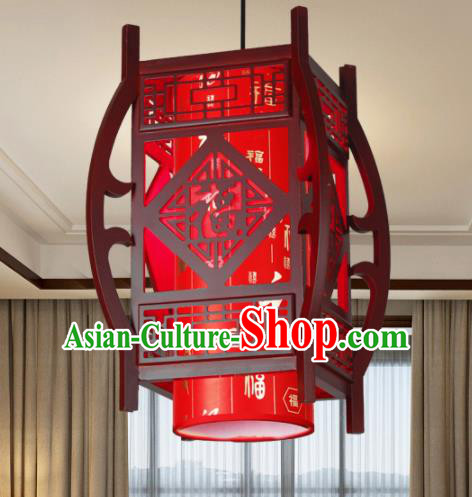 Chinese Traditional Hanging Lantern Handmade New Year Wood Palace Lanterns Ceiling Lamp