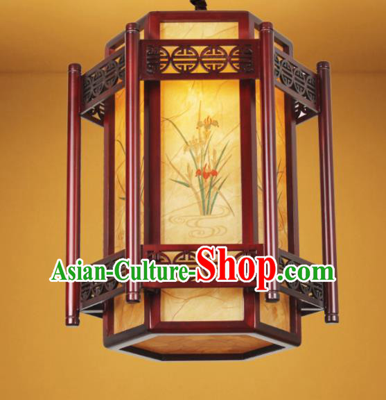 Chinese Traditional Painting Orchid Palace Lantern Handmade New Year Hanging Lanterns Ceiling Lamp