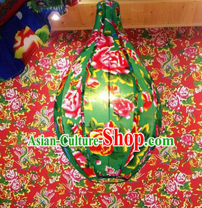 Chinese Traditional Printing Phoenix Peony Green Palace Lantern Handmade New Year Lanterns Hanging Lamp