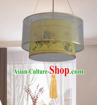 Chinese Traditional Classical Yellow Ceiling Palace Lantern Handmade New Year Lanterns Hanging Lamp