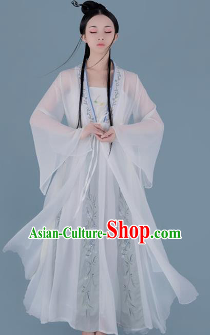 Chinese Ancient Swordswoman Peri Hanfu Dress Traditional Song Dynasty Court Lady Historical Costume for Women