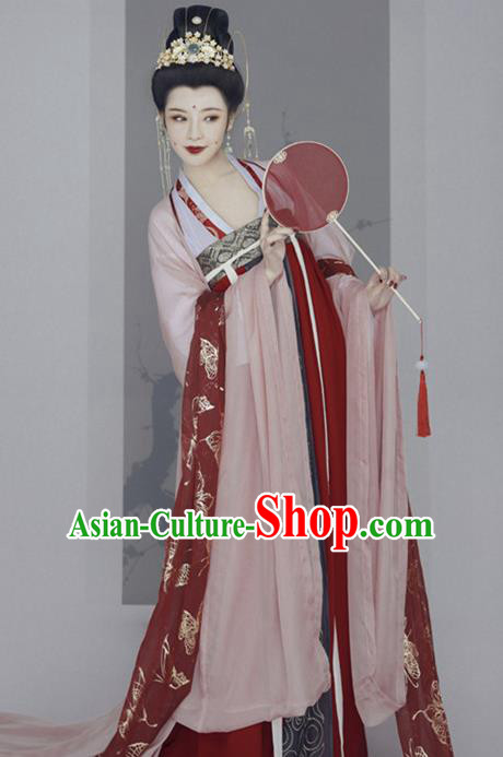 Chinese Ancient Court Concubine Hanfu Dress Traditional Tang Dynasty Palace Lady Historical Costume for Women