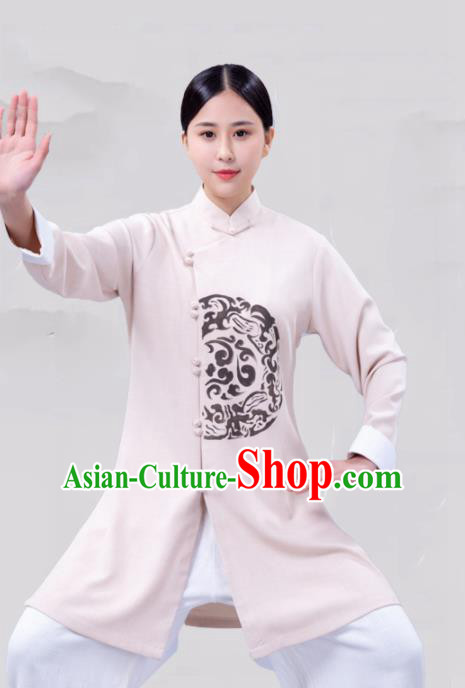 Chinese Traditional Martial Arts Competition White Costume Tai Ji Kung Fu Training Clothing for Women