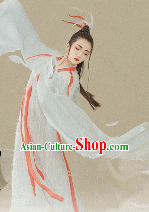 Chinese Ancient Peri Swordswoman Hanfu Dress Jin Dynasty Palace Princess Historical Costume for Women