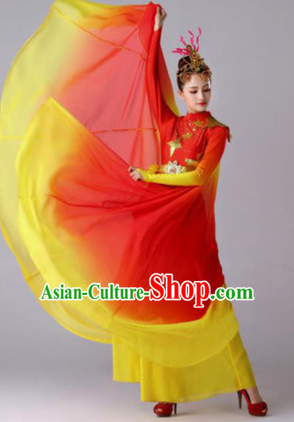Top Grade Modern Dance Costume Traditional Spring Festival Gala Stage Performance Red Dress for Women