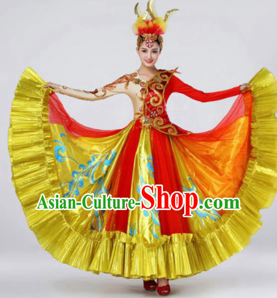 Top Grade Modern Dance Costume Spring Festival Gala Stage Performance Red Dress for Women