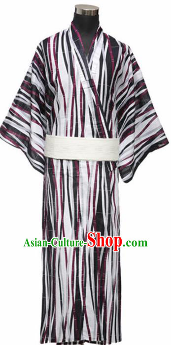 Traditional Japanese Samurai Kimono Robe Asian Japan Handmade Warrior Yukata Costume for Men