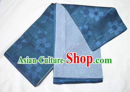 Japanese Traditional Kimono Blue Brocade Belts Asian Handmade Japan Geisha Yukata Waistband for Women