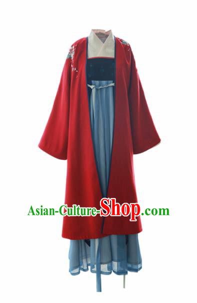 Chinese Ancient Song Dynasty Princess Embroidered Historical Costume Traditional Hanfu Dress for Women