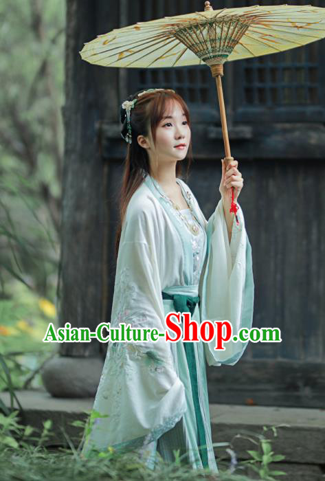 Chinese Tang Dynasty Princess Historical Costume Traditional Ancient Embroidered Hanfu Dress for Women