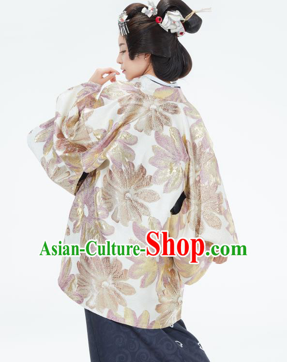 Traditional Japanese Haori Kimono Coat Asian Japan Handmade Yukata Costume for Women