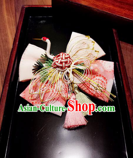 Japanese Traditional Geisha Kimono Hair Accessories Japan Yukata Crane Bowknot Hair Claws for Women