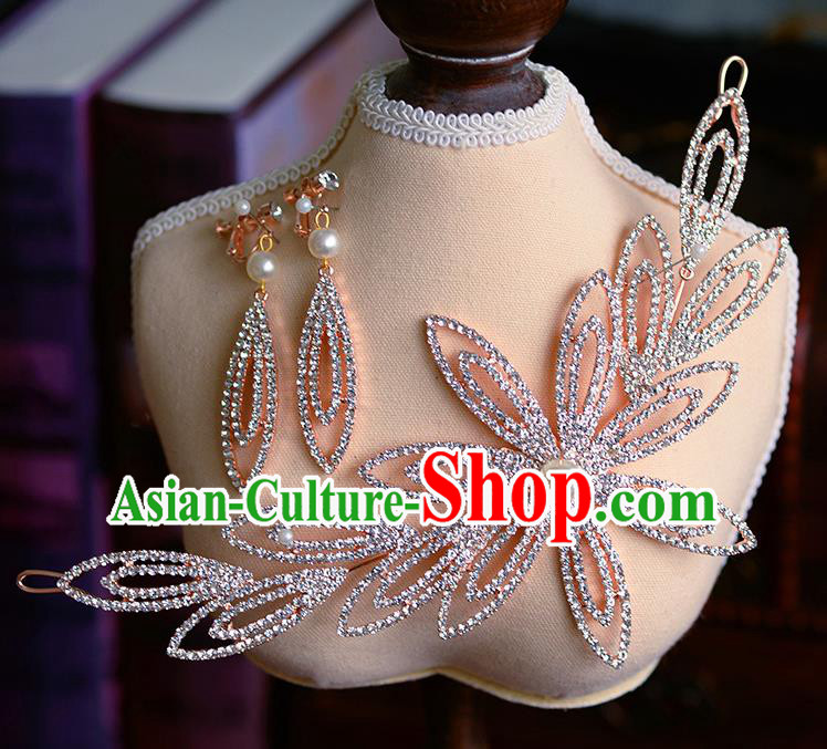 Handmade Wedding Hair Accessories Baroque Bride Crystal Hair Stick for Women
