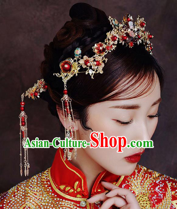 Traditional Chinese Ancient Hair Comb Bride Hairpins Handmade Wedding Hair Accessories for Women