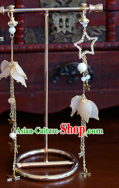Traditional Chinese Ancient Palace Magnolia Earrings Handmade Wedding Ear Accessories for Women