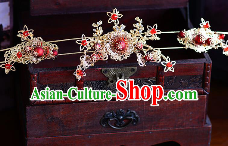 Traditional Chinese Ancient Hanfu Hair Clasp Bride Hairpins Handmade Wedding Hair Accessories for Women