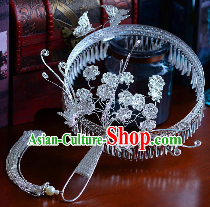 Traditional Chinese Ancient Phoenix Palace Fans Handmade Wedding Accessories Fans for Women