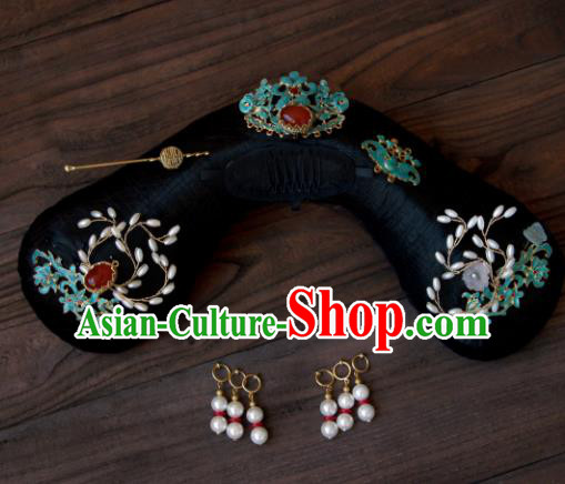 Traditional Chinese Ancient Qing Dynasty Imperial Concubine Hairpins Handmade Wedding Hair Accessories for Women